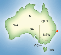 map of australia showing crystal creek miniatures